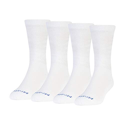 MediPeds Men's Coolmax Crew Socks - Moisture Wicking, Breathable, Comfortable - Ideal for Work and Sports - 4-Pack