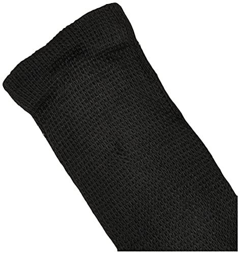 MediPeds Men's Extra Wide Non-Binding Top Crew Socks with Coolmax Fiber - Black, 8 Pairs, Cool Comfort, Stretchable, Eve