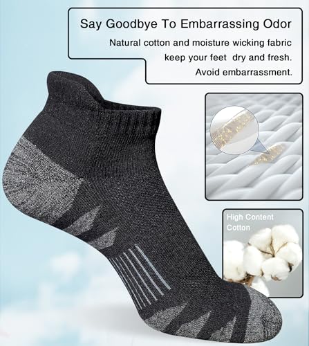 Men's Athletic Cushioned Cotton Socks for Running Anti-blister Wicking Breathable 5 Pairs
| Breathable Anti-blister Men